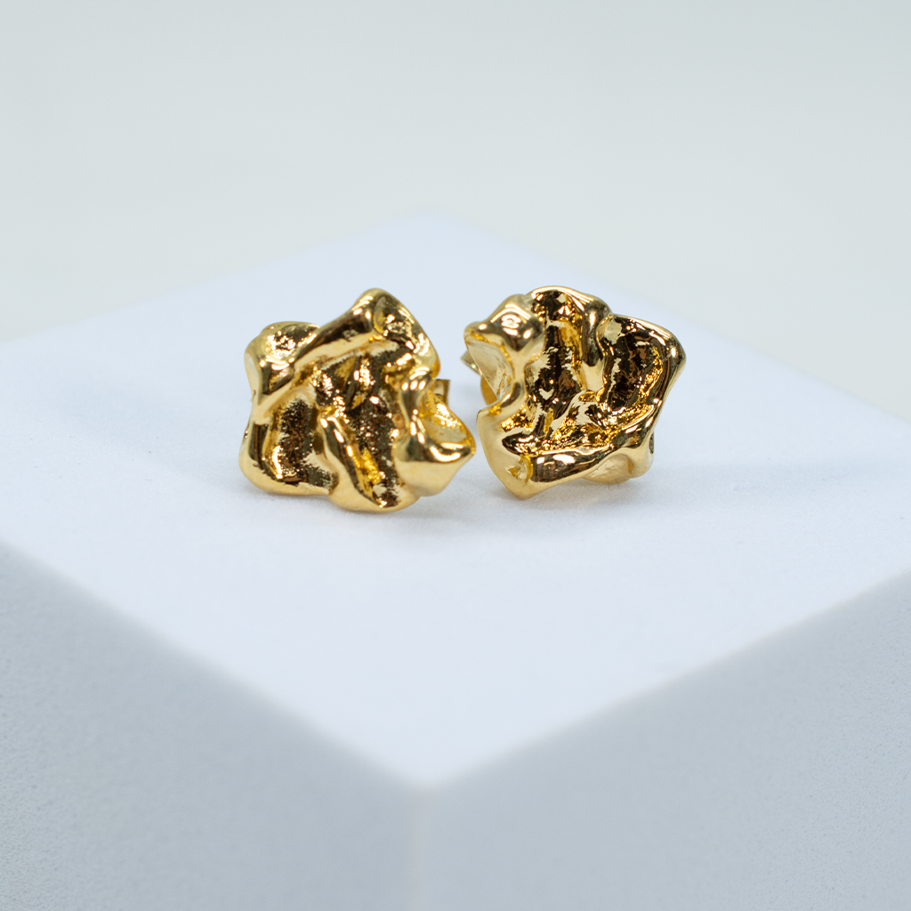 SAMPLE SALE Gold Nugget Earrings