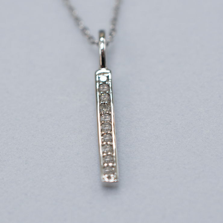 14k Gold | Gravity Diamond Bar Necklace
