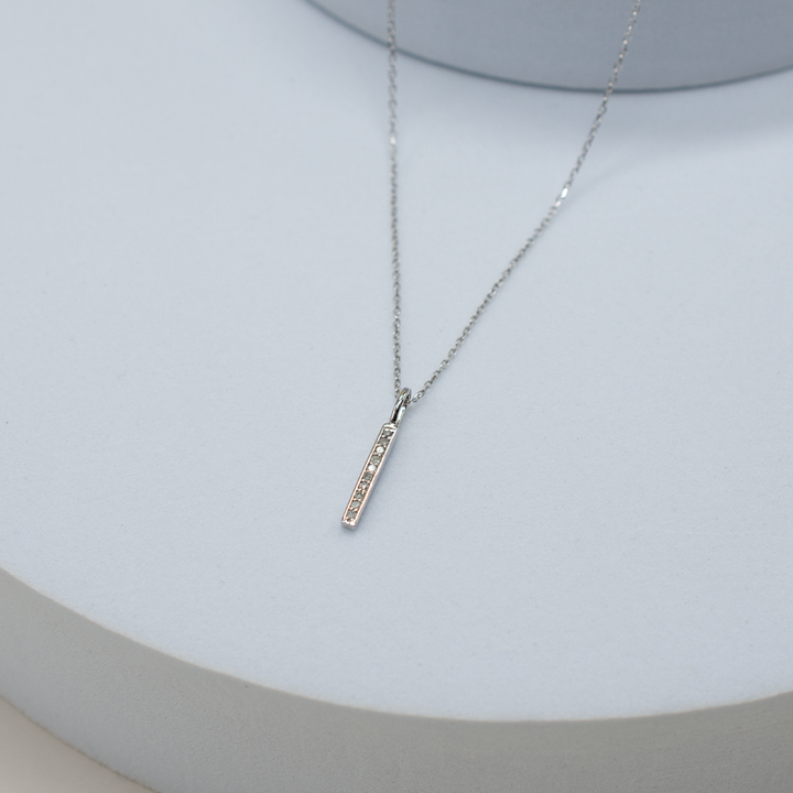 14k Gold | Gravity Diamond Bar Necklace