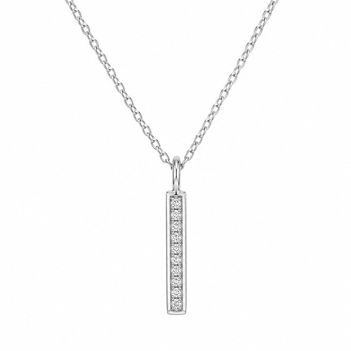 14k Gold | Gravity Diamond Bar Necklace