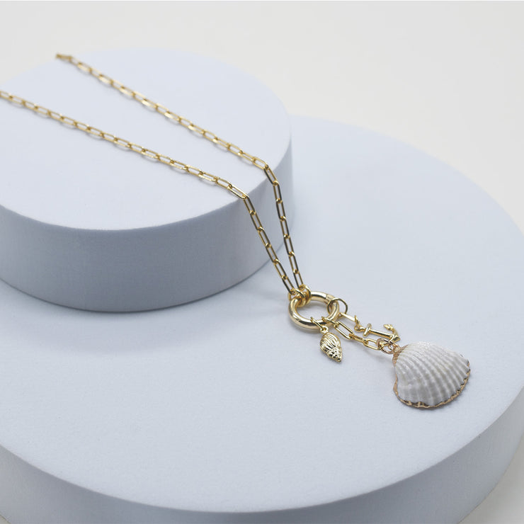 Buy Real Seashell and Freshwater Pearl Beaded Necklace White Shell Pendant,  17inches, Summer Pearl Jewelry, Ocean Beach Necklace Gift for Her Online in  India - Etsy