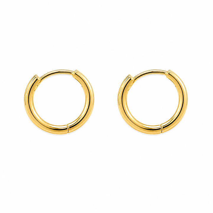14k Gold | Sweet Caroline Round Edge Huggie Hoops