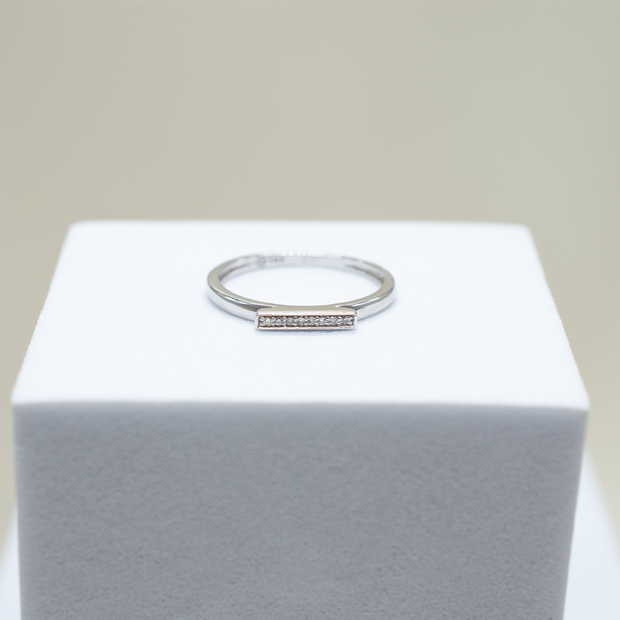 14k Gold | Gravity Diamond Bar Ring